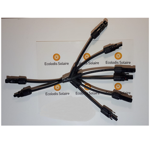 Pour 2pcs Panneau solaire Y 1 à 3 Adaptateur parallèle Câble Câble